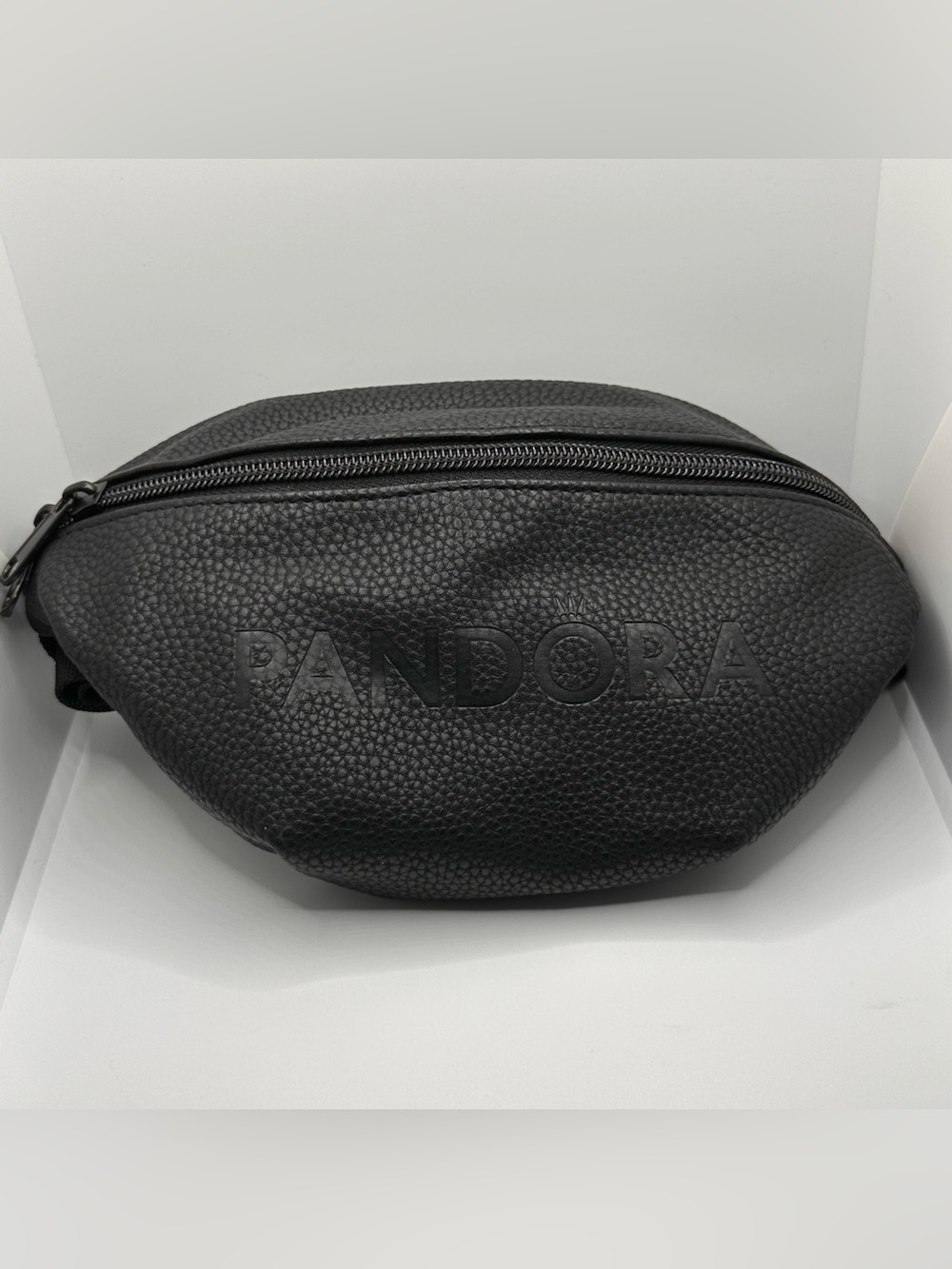 NWT Pandora Black Pebbled Faux Leather Belt Bag Fanny Pack Crossbody
